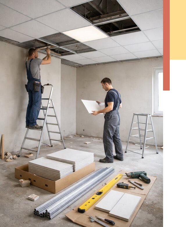 Монтаж потолка армстронг в Дальнереченске от 4586 руб/м2 — быстрая установка под ключ | ОТДЕЛОЧНИК-Длн