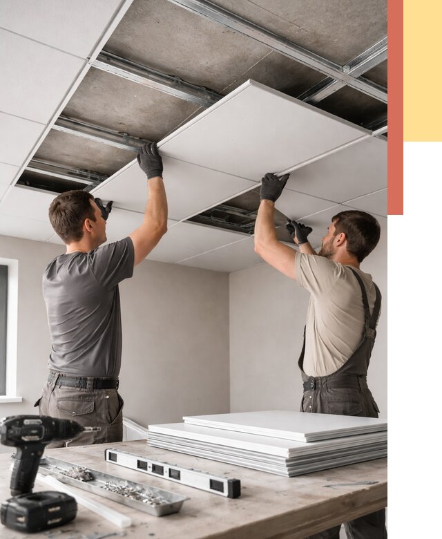 Монтаж кассетного потолка в Дальнереченске от 4586 руб/м2 — установка и сборка | ОТДЕЛОЧНИК-Длн