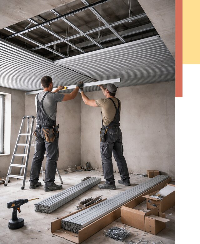 Монтаж реечного потолка в Дальнереченске от 4586 руб. под ключ | ОТДЕЛОЧНИК-Длн