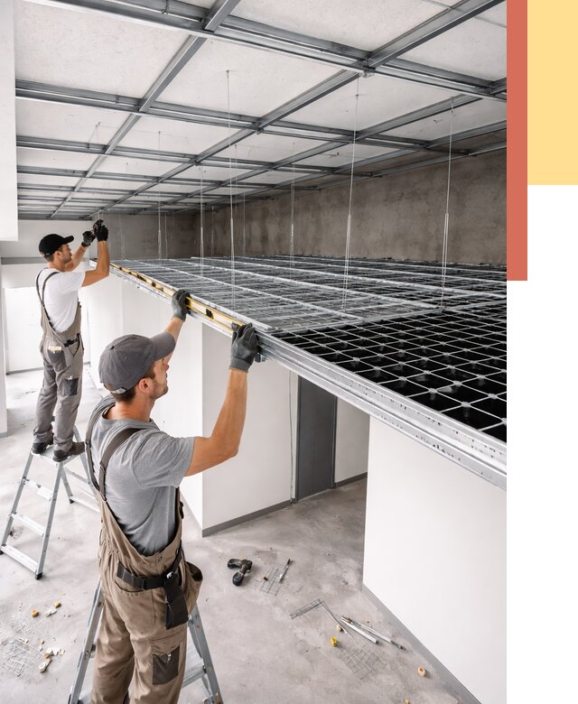 Монтаж потолка грильято в Дальнереченске от 459 руб./м² — быстрая сборка под ключ | ОТДЕЛОЧНИК-Длн