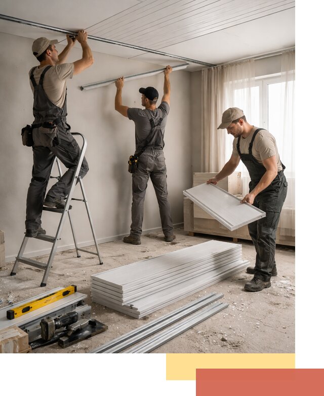 Монтаж потолка из ПВХ панелей в Дальнереченске оперативно и качественно