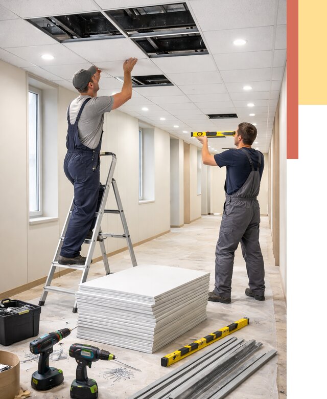 Ремонт потолка Армстронг в Дальнереченске от 4586 руб. — быстро и недорого | ОТДЕЛОЧНИК-Длн