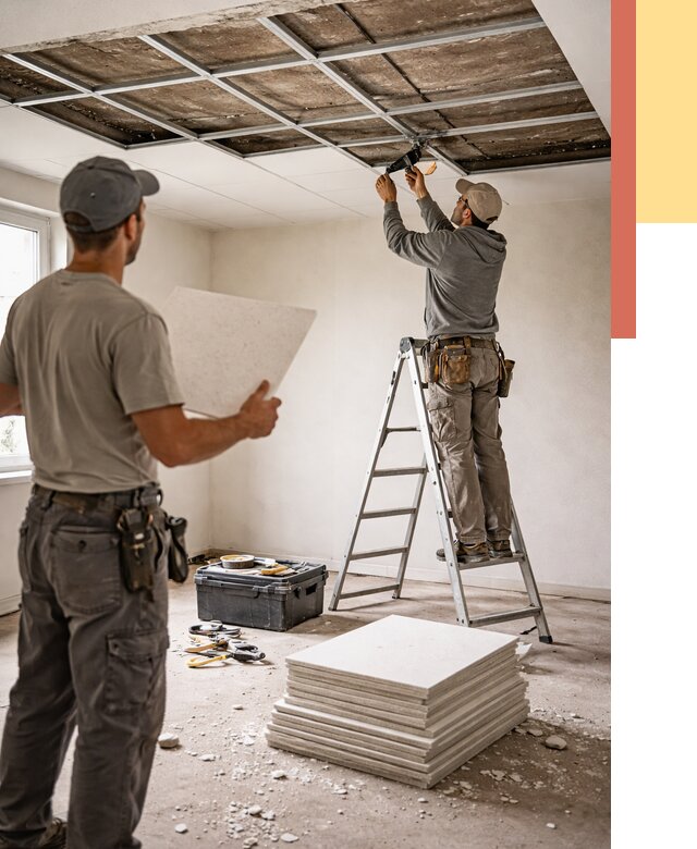 Замена плит подвесного потолка в Дальнереченске от 1783 руб. быстро и недорого | ОТДЕЛОЧНИК-Длн