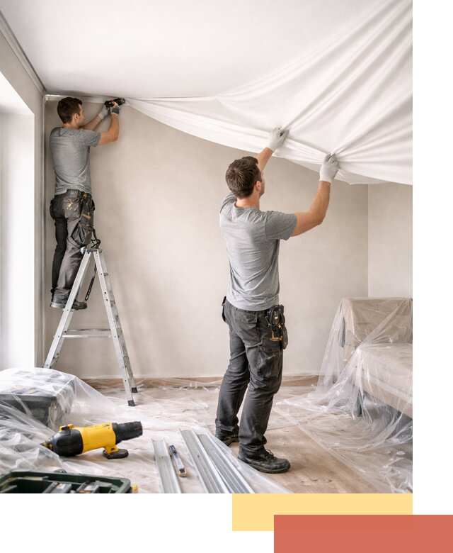 Монтаж тканевого натяжного потолка в Дальнереченске недорого и быстро