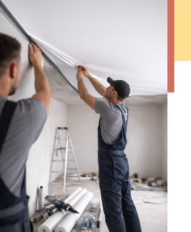 Монтаж матового натяжного потолка в Дальнереченске от 4586 руб./м² — быстро и недорого | ОТДЕЛОЧНИК-Длн