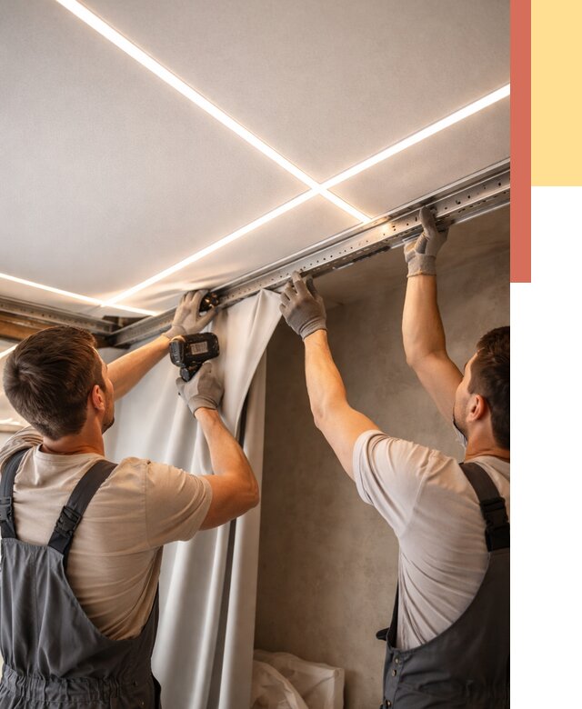 Монтаж натяжного потолка со световыми линиями в Дальнереченске от 1223 руб. | ОТДЕЛОЧНИК-Длн