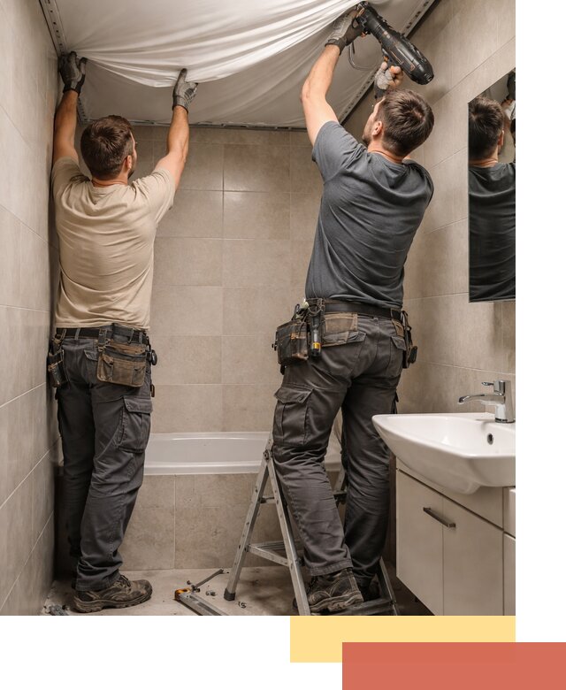 Монтаж натяжного потолка в ванной в Дальнереченске быстро и качественно