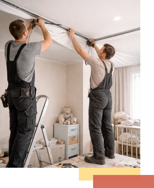 Монтаж натяжного потолка в детской комнате в Дальнереченске