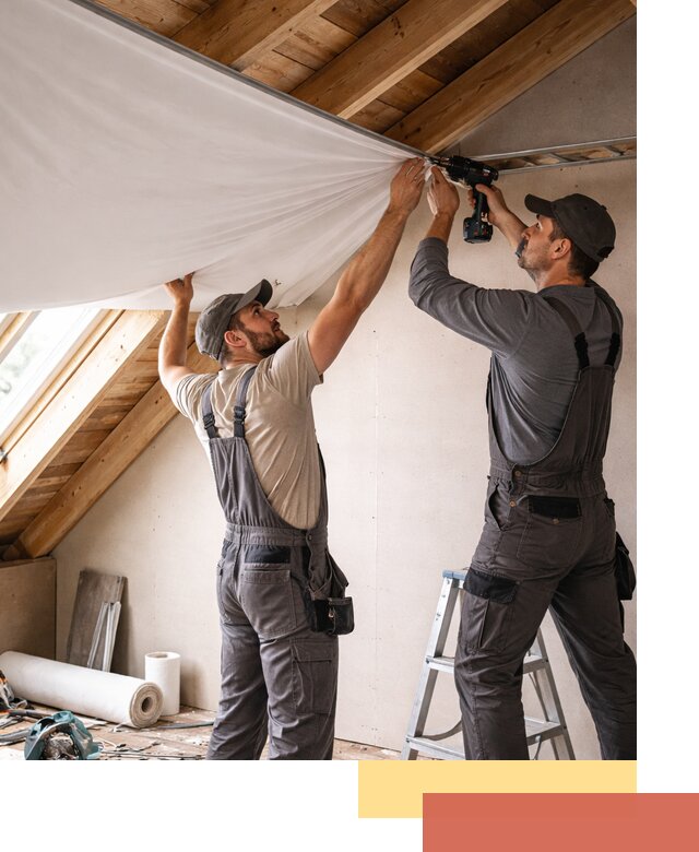 Монтаж натяжного потолка в мансарде в Дальнереченске