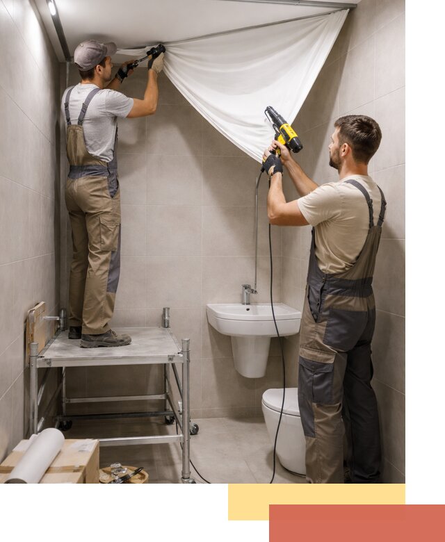 Монтаж натяжного потолка в санузле в Дальнереченске