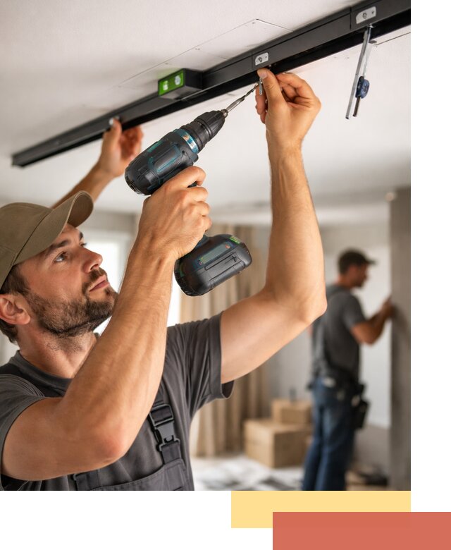 Установка трековых светильников в натяжной потолок в Дальнереченске