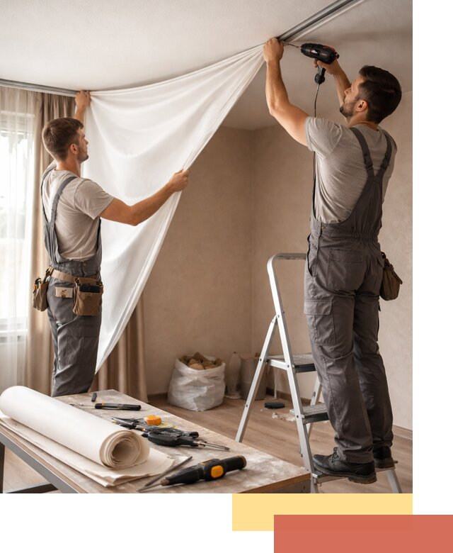 Замена полотна натяжного потолка в Дальнереченске быстро и качественно