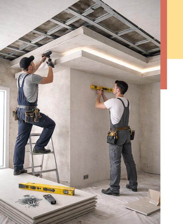 Двухуровневый потолок из гипсокартона в Дальнереченске от 1478 руб. под ключ | ОТДЕЛОЧНИК-Длн