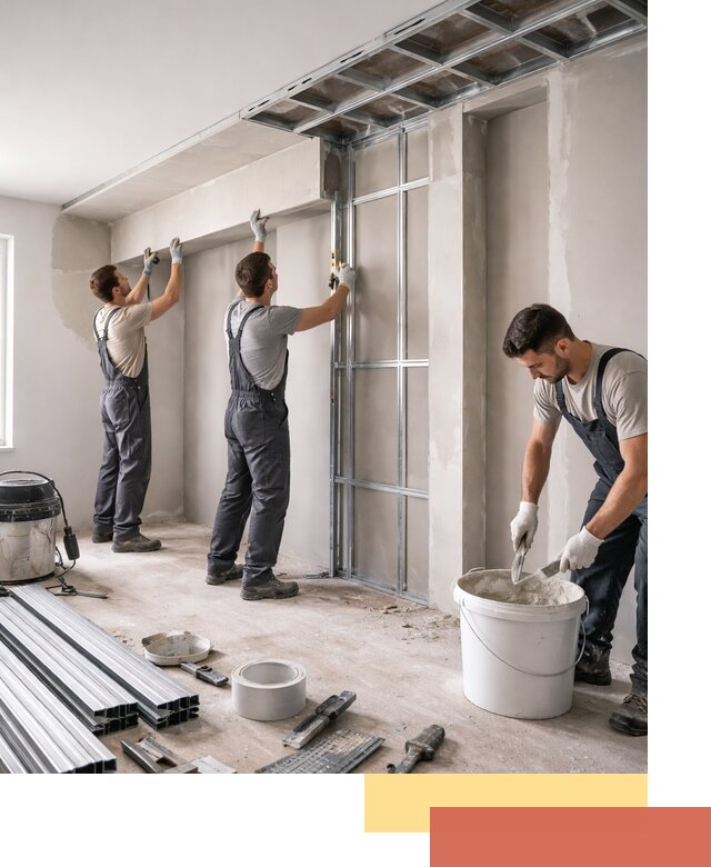 Монтаж потолка из гипсокартона с нишей в Дальнереченске