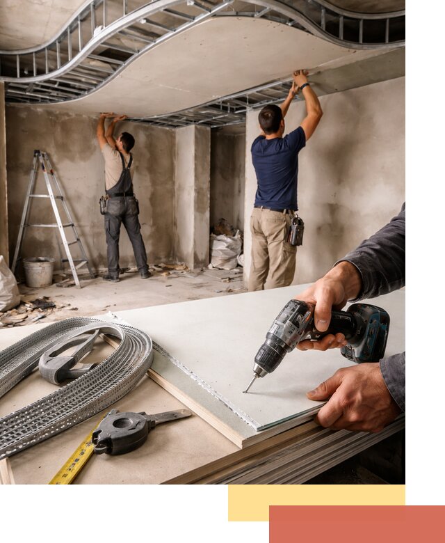 Криволинейный потолок из гипсокартона в Дальнереченске — монтаж и отделка