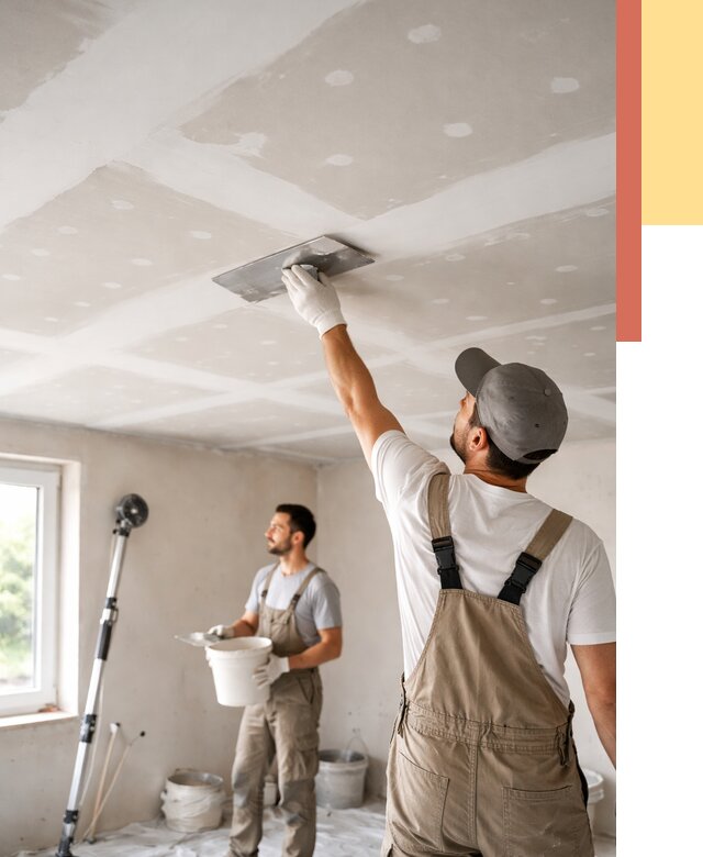 Шпаклевка потолка из гипсокартона в Дальнереченске от 3261 руб./м2 — услуги под ключ | ОТДЕЛОЧНИК-Длн
