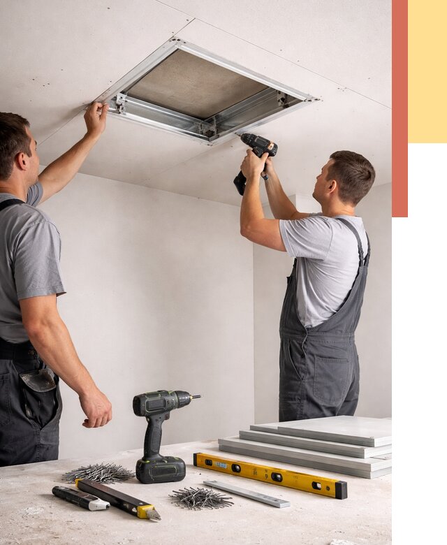 Установка люка в потолок ГКЛ в Дальнереченске от 2548 руб. под ключ | ОТДЕЛОЧНИК-Длн