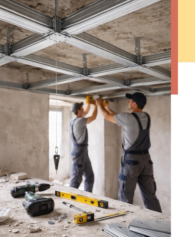 Монтаж каркаса потолка из профиля в Дальнереченске от 4586 руб. — услуги ОТДЕЛОЧНИК-Длн