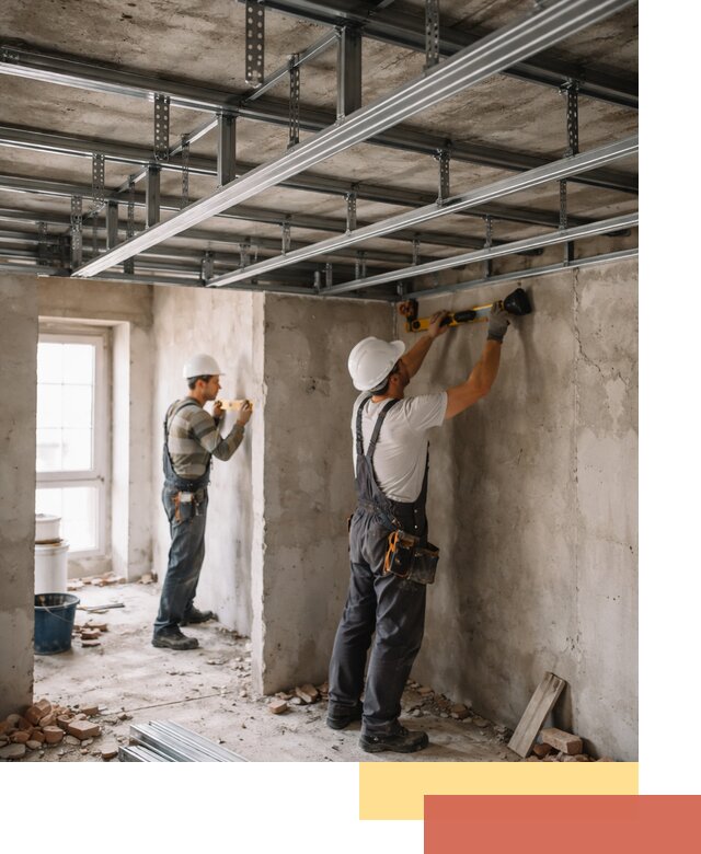 Монтаж каркаса потолка из профильного профиля в Дальнереченске