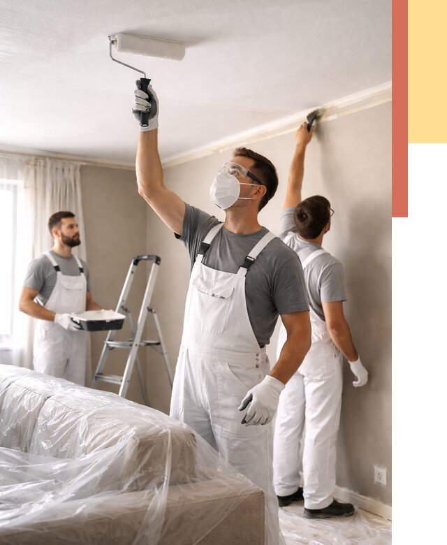 Покраска потолка водоэмельсионной краской в Дальнереченске от 2242 руб/м² — услуги под ключ | ОТДЕЛОЧНИК-Длн